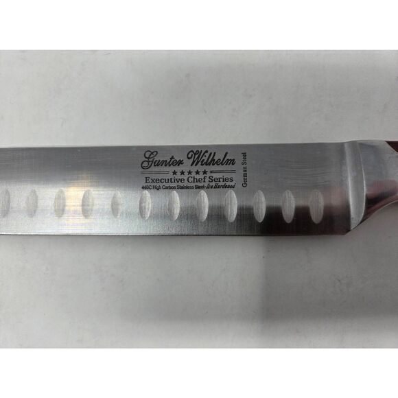 GUNTER WILHELM EXECUTIVE CHEF SERIES CARVING SANTOKU KNIFE 440C GERMAN STEEL 10" - Picture 3 of 7